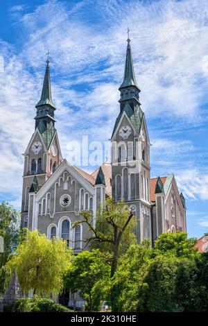 Slovenia, Lubiana, facciata della Chiesa di San Giovanni Battista Foto Stock