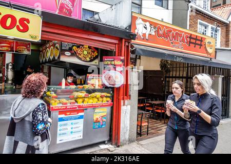 Bogotà Colombia, Chapinero Norte Carrera 11, ristoranti che mangiano fuori caffè informali, bistrot, bistrot, cucina esterna Foto Stock