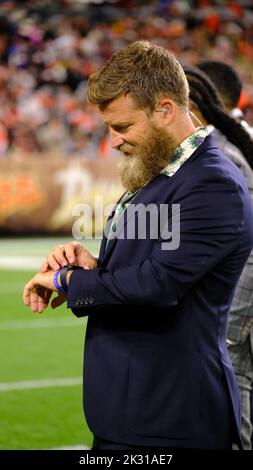 First Energy Stadium. 22nd Set, 2022. Ryan Fitzpatrick durante la partita di Pittsburgh Steelers vs Cleveland Browns a Cleveland, Ohio, al First Energy Stadium. Jason Pohuski/CSM/Alamy Live News Foto Stock