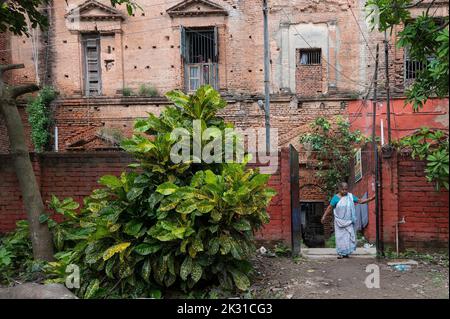 Howrah, Bengala occidentale, India - 26th ottobre 2020 : Andul Rajbarhi , un palazzo o rajbari vicino Kolkata in Andul. Ora un sito patrimonio di Andul. Foto Stock