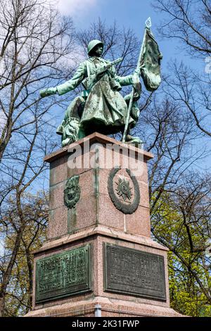 Monumento commemorativo sovietico a Dresda, memoriale dell'esercito rosso a Olbrichtplatz Foto Stock