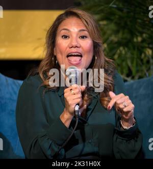 Austin, Texas, Stati Uniti. 23rd Set, 2022. Congressswoman VERONICA ESCOBAR (D-TX) parla il secondo giorno del Texas Tribune Festival 2022, l'incontro di tre giorni di notabili dal mondo della politica e della politica pubblica.(Credit Image: © Brian Cahn/ZUMA Press Wire) Credit: ZUMA Press, Inc./Alamy Live News Foto Stock