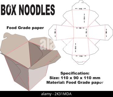 Tagliatelle Box Dieline Illustrazione Vettoriale