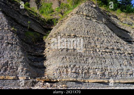 Formazione di strati sovrapposti di roccia per un milione di anni Foto Stock