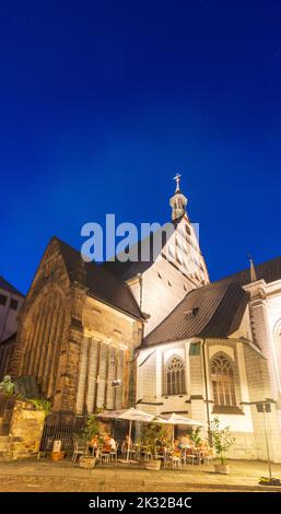 Freiberg: Piazza Untermarkt, Cattedrale in , Sachsen, Sassonia, Germania Foto Stock