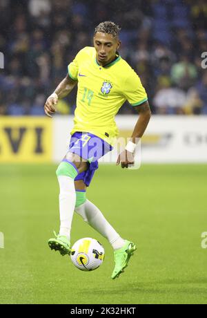 Le Havre, Francia. 23rd Set, 2022. Raphinha del Brasile durante la partita di calcio internazionale amichevole tra Brasile e Ghana il 24 settembre 2022 allo Stade Oceane di le Havre, Francia - Foto: Jean Catuffe/DPPI/LiveMedia Credit: Independent Photo Agency/Alamy Live News Foto Stock