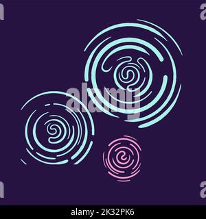 Simboli di identificazione a sfioramento con impronta digitale, vettore disegnato a mano Illustrazione Vettoriale