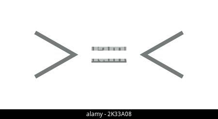 meno di più di e simbolo uguale in matematica. simboli di disuguaglianza Illustrazione Vettoriale