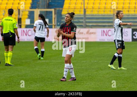 Parma, Italia. 24th Set, 2022. Milano Laura Fusetti Ritratto durante Parma Calcio vs AC Milan, calcio italiano Serie A Women match a Parma, Italy, Settembre 24 2022 Credit: Independent Photo Agency/Alamy Live News Foto Stock