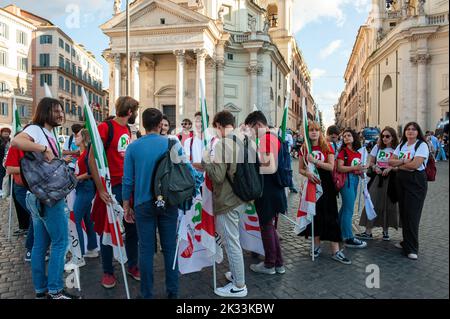 Roma, Italia 23/09/2022: Il Partito democratico chiude la campagna elettorale per le elezioni politiche italiane. Piazza del Popolo. © Andrea Sabbadini Foto Stock