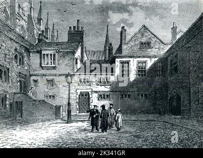 Westminster Abbey, il Deanery 19th ° secolo illustrazione Londra 19th ° secolo Foto Stock