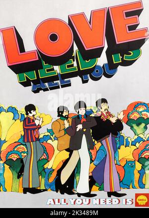 The Beatles | sottomarino giallo: Tutto quello che ti serve è Love Film Poster 1968 Foto Stock