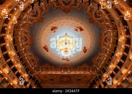 Vista interna, teatro, Teatro la Fenice, Venezia, Veneto, Italia Foto Stock