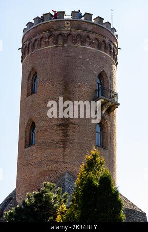 La Torre Chindia o Turnul Chindiei è una torre situata nel complesso monumentale di Targoviste Royal Court o Curtea Domneasca, nel centro di Targoviste, in Romania Foto Stock