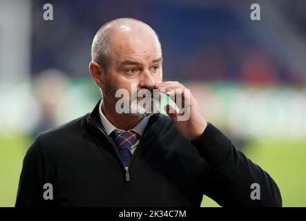 Il manager scozzese Steve Clarke prima della UEFA Nations League Group e Match ad Hampden Park, Glasgow. Data immagine: Sabato 24 settembre 2022. Foto Stock