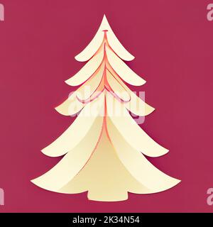 Bell'adesivo dell'albero di Natale. Illustrazione piatta. Illustrazione digitale Foto Stock