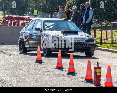 Sofia Rally - auto da corsa al concorso di auto da corsa a Sofia, Bulgaria Foto Stock