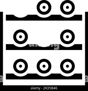 immagine vettoriale icona glyph vino rack Illustrazione Vettoriale