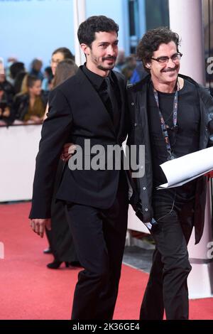 Chino Darin ha partecipato a 'Marlowe' e alla cerimonia di chiusura Red Carpet durante il 70th San Sebastian International Film Festival al Kursaal Palace il 24 settembre 2022 a Donostia, San Sebastian, Spagna. Foto di ABACAPRESS.COM Foto Stock