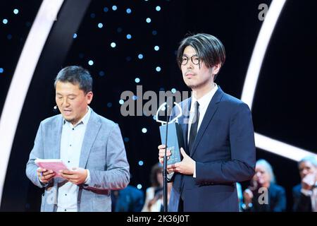 24 settembre 2022, Donostia / San Sebastian, Euskadi, Spagna: Genki Kawamura ha partecipato alla cerimonia di chiusura durante il 70th° Festival Internazionale del Film di San Sebastian a Kursaal Palace il 24 settembre 2022 a Donostia / San Sebastian, Spagna (Credit Image: © Jack Abuin/ZUMA Press Wire) Foto Stock