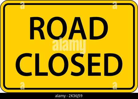 Strada chiusa segno su sfondo bianco Illustrazione Vettoriale