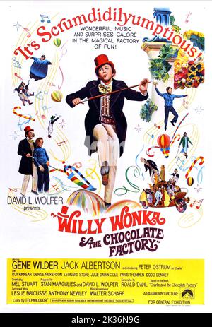 Gene Wilder Willy Wonka & The Chocolate Factory 1971 Willy Wonka & The Chocolate Factory Movie Poster Foto Stock