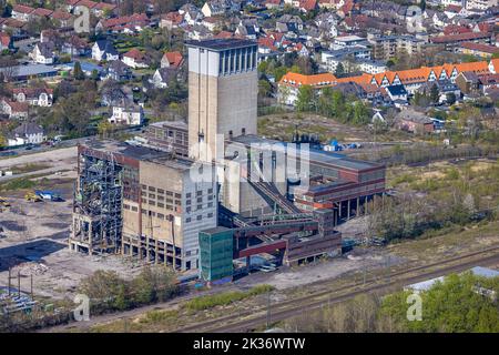 Veduta aerea, decostruzione della miniera di Westerholt, ex miniera DSK Lippe, Westerholt, Herten, Ruhr, Renania settentrionale-Vestfalia, Germania, DE, Europa, Foto Stock