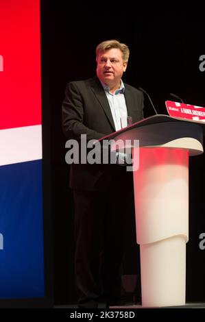 Liverpool, Regno Unito. 25th settembre 2022. David Evans Segretario generale, le conferenze del partito laburista si aprono oggi con un omaggio alla regina del HM, seguita da discorsi, MS Bank Arena Liverpool. (Terry Scott/SPP) Credit: SPP Sport Press Photo. /Alamy Live News Foto Stock