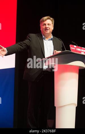 Liverpool, Regno Unito. 25th settembre 2022. David Evans Segretario generale, le conferenze del partito laburista si aprono oggi con un omaggio alla regina del HM, seguita da discorsi, MS Bank Arena Liverpool. (Terry Scott/SPP) Credit: SPP Sport Press Photo. /Alamy Live News Foto Stock