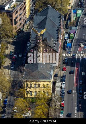 Vista aerea, Old Guard Guard Building e Armory, Golden Bird, Golden Bird, Winged Car, Cologne City Museum Building Complex, Zeughausstraße, Old Foto Stock