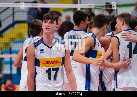 24 settembre 2022, Montesilvano, Pescara, Italia: Luca Porro (ITA) durante le semifinali del CEV U20 Volley European Championship 2022 a Montesilvano (Credit Image: © Elena Vizzoca/Pacific Press via ZUMA Press Wire) Foto Stock