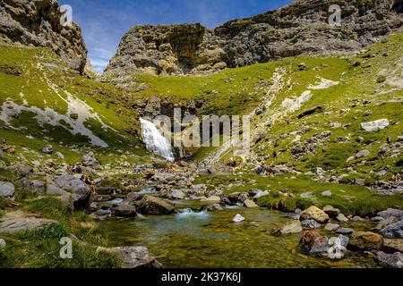 Il Parco Nazionale di Ordesa y Monte Perdido si trova nella provincia di Huesca nella comunità autonoma di Aragona, Spagna. Foto Stock