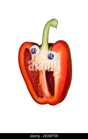 Spoky Halloween Pepper facce con occhi Googly Foto Stock