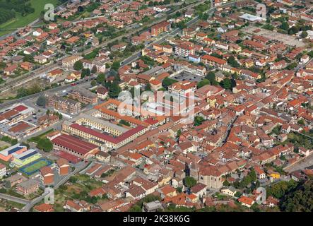 Veduta aerea di Sant'Ambrogio di Torino, in Piemonte, Italia Foto Stock