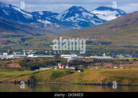Eyjaffjordur, Akureyri, Islanda, Europa Foto Stock