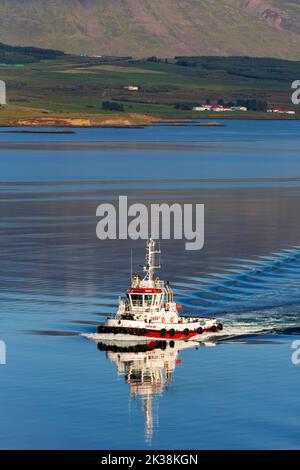 Eyjaffjordur, Akureyri, Islanda, Europa Foto Stock