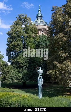 La Torre dell'acqua (Wasserturm), Mannheim, Germania. Foto Stock