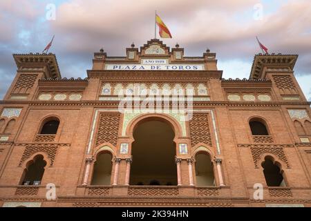 Madrid, Spagna, settembre 2022. Vista esterna dell'arena di Plaza de Toros Las Ventas nel centro della città Foto Stock