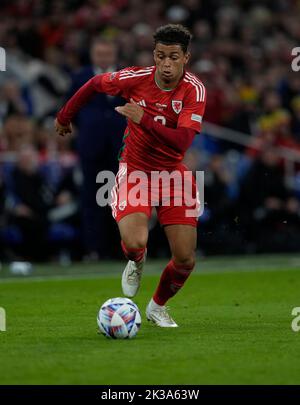 Cardiff, Galles, 25, Settembre, 2022, (Galles) in azione, durante la UEFA Nations League Football, Credit:, Graham Glendinning,/ Alamy Live News Polonia vince $1-0 Credit: Graham Glendinning / GlennSports/Alamy Live News Foto Stock