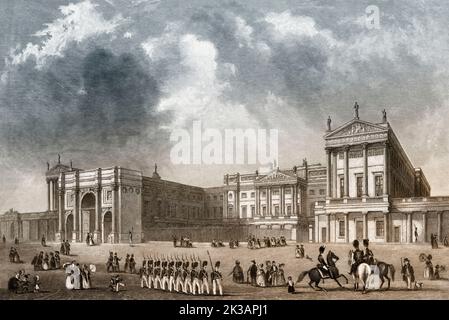 Buckingham Palace, Londra, Inghilterra, dopo John Woods, circa 1850 Foto Stock