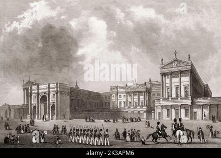 Buckingham Palace, Londra, Inghilterra, dopo John Woods, circa 1850 Foto Stock