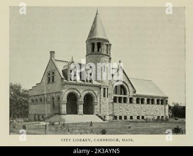 City Library, Cambridge Mass from the Article THE ARCHITECTURE OF MUNICIPAL BUILDINGS. Di E. C. Gardner dalla rivista Engineering MAGAZINE DEDICATA AL PROGRESSO INDUSTRIALE Volume VIII Aprile-Settembre 1895 NEW YORK The Engineering Magazine Co Foto Stock