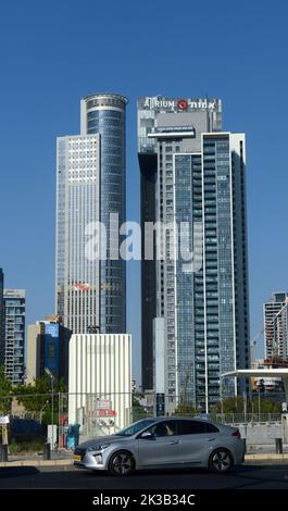 Cambiare skyline a Tel-Aviv, Israele. Foto Stock