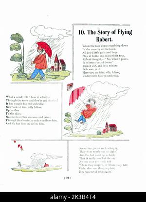 The Story of Flying Robert dal libro di pittura Struwelpeter Pretty Stories and Funny Pictures for Little Children di Heinrich Hoffmann pubblicato a Londra nel 1900 Foto Stock