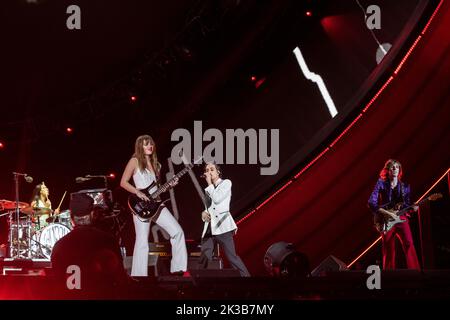 New York, NY - 24 settembre 2022: Maneskin si esibisce al Global Citizen Festival di New York a Central Park Foto Stock