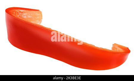 fetta di peperone dolce, paprika, isolata su fondo bianco, percorso di ritaglio, profondità di campo completa Foto Stock