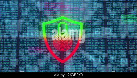 Immagine dell'elaborazione dei dati su lucchetto Foto Stock