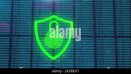 Immagine dell'elaborazione dei dati su lucchetto Foto Stock