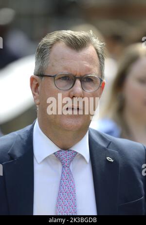 Sir Jeffrey Donaldson MP (DUP: Lagan Valley), leader del Partito democratico Unionis, Westminster, luglio 2022 Foto Stock