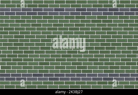 3d rappresentazione di un muro di mattoni con texture verde e grigia. Immagine di sfondo con spazio di copia evidenziato. Foto Stock